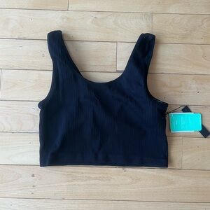 NWT Forever 21 Black Ribbed Sports Bra